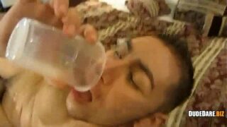 Porn twink truth or dare forced ass-to-mouth swallow